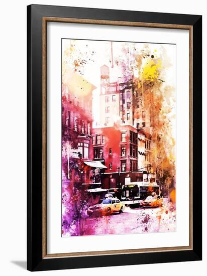 NYC Watercolor Collection - New York Architecture-Philippe Hugonnard-Framed Art Print