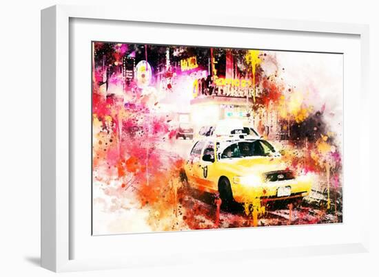 NYC Watercolor Collection - On the Night Road-Philippe Hugonnard-Framed Art Print