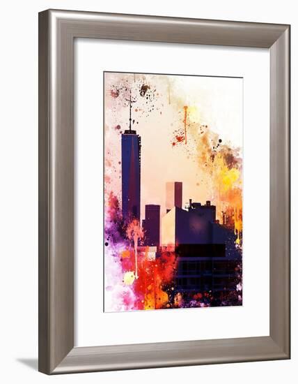 NYC Watercolor Collection - One World Trade center-Philippe Hugonnard-Framed Art Print