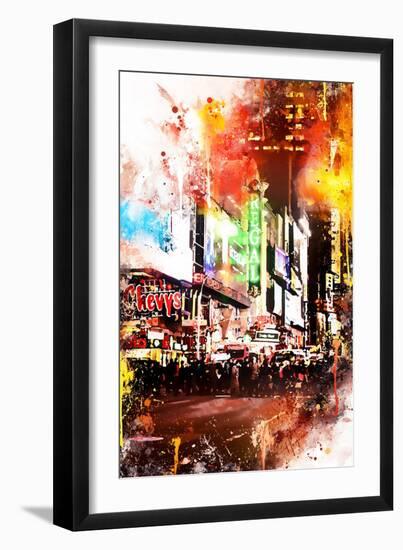 NYC Watercolor Collection - Pedestrian Pathway-Philippe Hugonnard-Framed Art Print