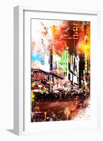 NYC Watercolor Collection - Pedestrian Pathway-Philippe Hugonnard-Framed Art Print