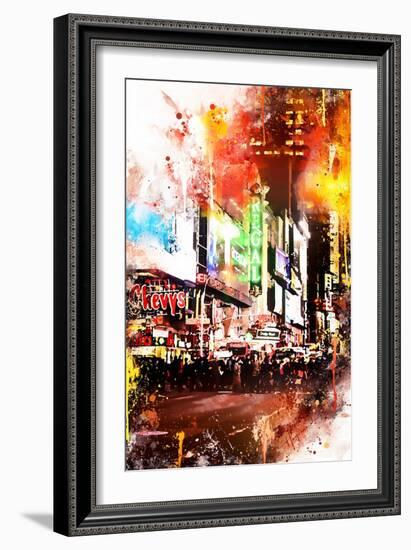 NYC Watercolor Collection - Pedestrian Pathway-Philippe Hugonnard-Framed Art Print