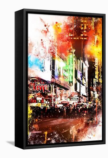 NYC Watercolor Collection - Pedestrian Pathway-Philippe Hugonnard-Framed Stretched Canvas