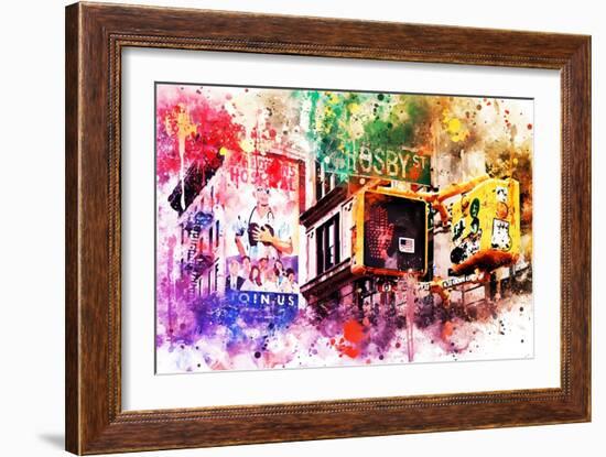 NYC Watercolor Collection - Pedestrian Signal-Philippe Hugonnard-Framed Art Print