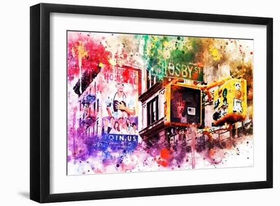 NYC Watercolor Collection - Pedestrian Signal-Philippe Hugonnard-Framed Art Print