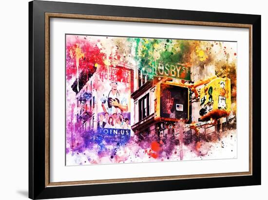 NYC Watercolor Collection - Pedestrian Signal-Philippe Hugonnard-Framed Art Print