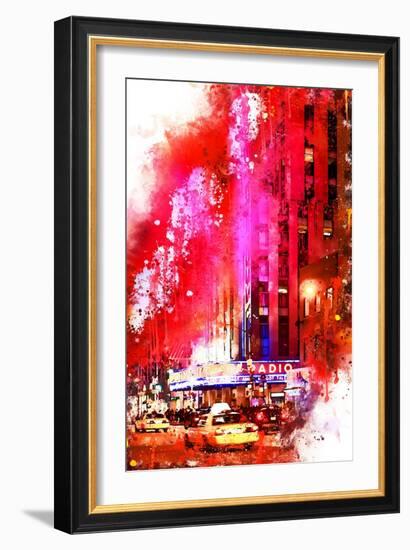 NYC Watercolor Collection - Radio City Music Hall-Philippe Hugonnard-Framed Art Print