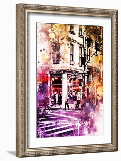 NYC Watercolor Collection - Soho Cafe-Philippe Hugonnard-Framed Art Print