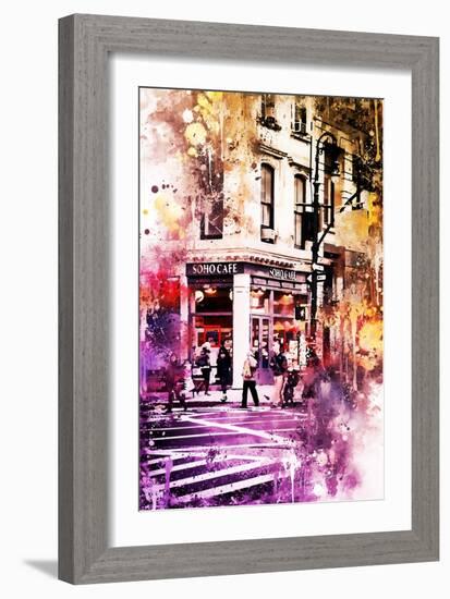 NYC Watercolor Collection - Soho Cafe-Philippe Hugonnard-Framed Art Print