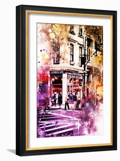 NYC Watercolor Collection - Soho Cafe-Philippe Hugonnard-Framed Art Print