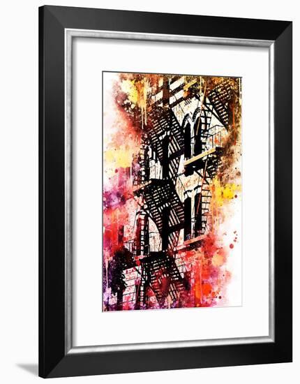 NYC Watercolor Collection - Stairs Shadows-Philippe Hugonnard-Framed Art Print