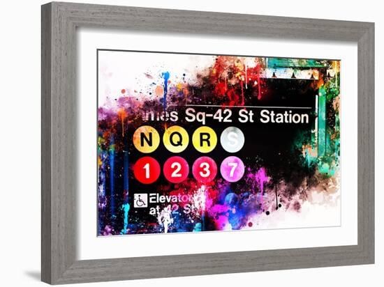 NYC Watercolor Collection - Times Sq-42 St Station-Philippe Hugonnard-Framed Art Print