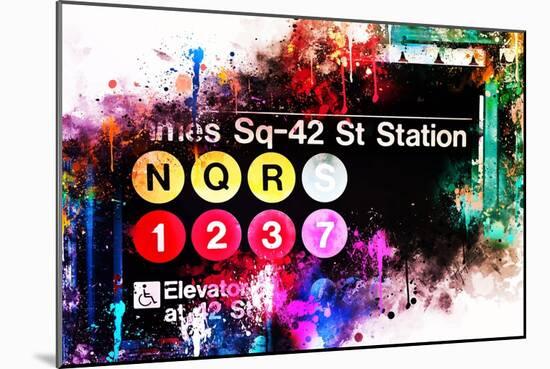 NYC Watercolor Collection - Times Sq-42 St Station-Philippe Hugonnard-Mounted Art Print