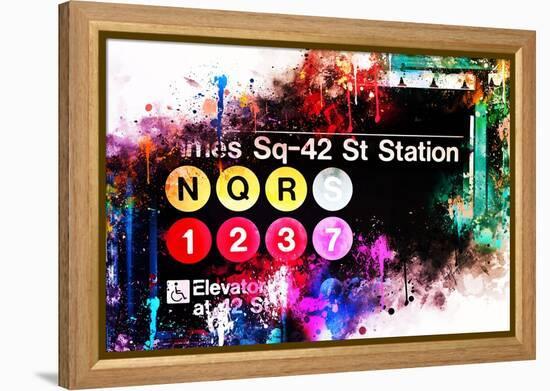 NYC Watercolor Collection - Times Sq-42 St Station-Philippe Hugonnard-Framed Stretched Canvas