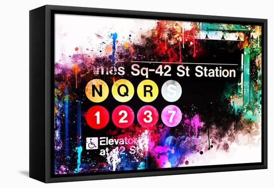 NYC Watercolor Collection - Times Sq-42 St Station-Philippe Hugonnard-Framed Stretched Canvas