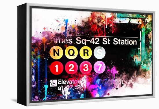 NYC Watercolor Collection - Times Sq-42 St Station-Philippe Hugonnard-Framed Stretched Canvas