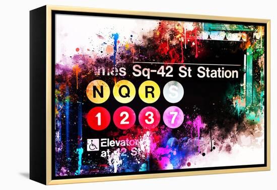 NYC Watercolor Collection - Times Sq-42 St Station-Philippe Hugonnard-Framed Stretched Canvas