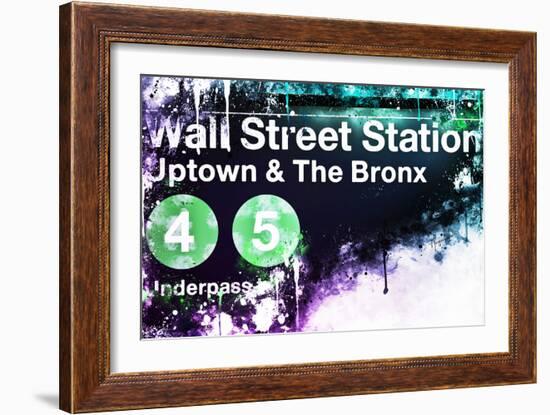 NYC Watercolor Collection - Wall Street Station-Philippe Hugonnard-Framed Art Print