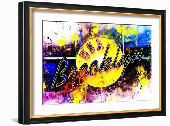 NYC Watercolor Collection - Yellow Brooklyn-Philippe Hugonnard-Framed Art Print