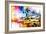 NYC Watercolor Collection - Yellow Taxis-Philippe Hugonnard-Framed Art Print