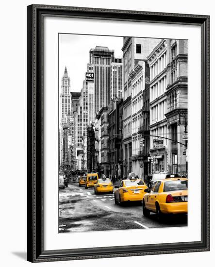 NYC Yellow Taxis / Cabs on Broadway Avenue in Manhattan - New York City - United States-Philippe Hugonnard-Framed Photographic Print