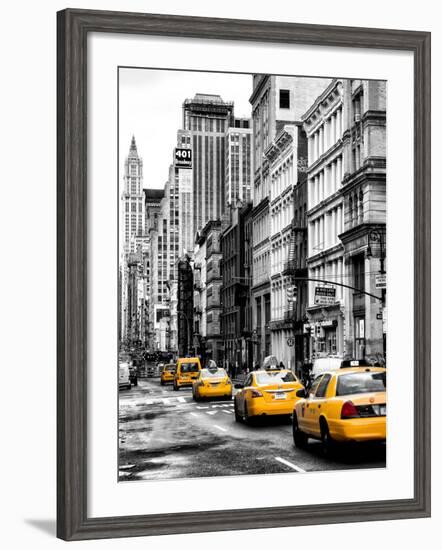 NYC Yellow Taxis / Cabs on Broadway Avenue in Manhattan - New York City - United States-Philippe Hugonnard-Framed Photographic Print