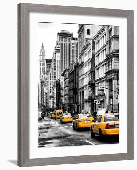 NYC Yellow Taxis / Cabs on Broadway Avenue in Manhattan - New York City - United States-Philippe Hugonnard-Framed Photographic Print