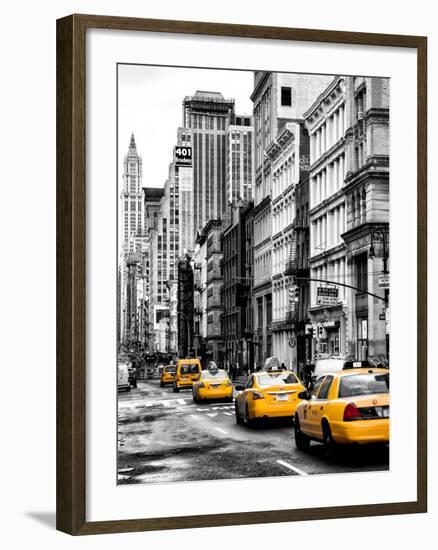 NYC Yellow Taxis / Cabs on Broadway Avenue in Manhattan - New York City - United States-Philippe Hugonnard-Framed Photographic Print