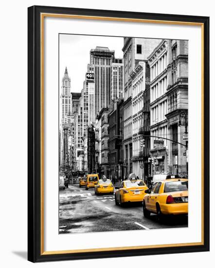 NYC Yellow Taxis / Cabs on Broadway Avenue in Manhattan - New York City - United States-Philippe Hugonnard-Framed Photographic Print