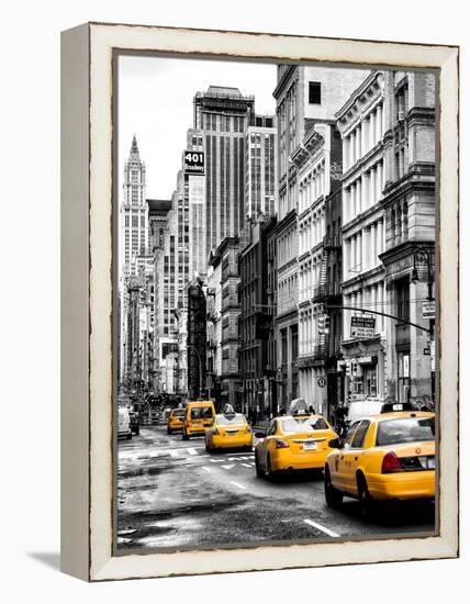 NYC Yellow Taxis / Cabs on Broadway Avenue in Manhattan - New York City - United States-Philippe Hugonnard-Framed Premier Image Canvas