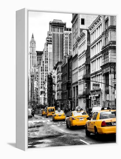 NYC Yellow Taxis / Cabs on Broadway Avenue in Manhattan - New York City - United States-Philippe Hugonnard-Framed Premier Image Canvas