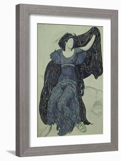 Nymph Echo. Costume Design for the Ballet Narcisse by N. Tcherepnin, 1911-Léon Bakst-Framed Giclee Print