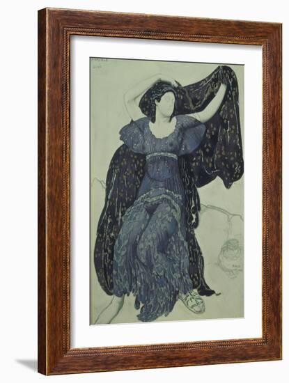 Nymph Echo. Costume Design for the Ballet Narcisse by N. Tcherepnin, 1911-Léon Bakst-Framed Giclee Print