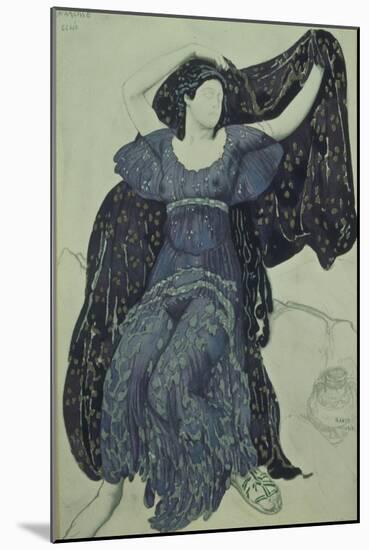 Nymph Echo. Costume Design for the Ballet Narcisse by N. Tcherepnin, 1911-Léon Bakst-Mounted Giclee Print