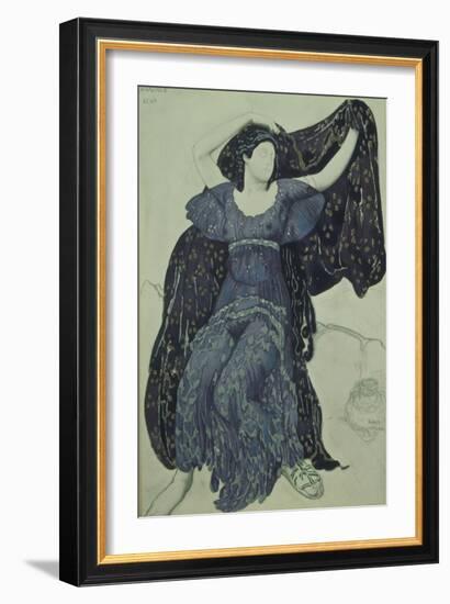 Nymph Echo. Costume Design for the Ballet Narcisse by N. Tcherepnin, 1911-Léon Bakst-Framed Giclee Print