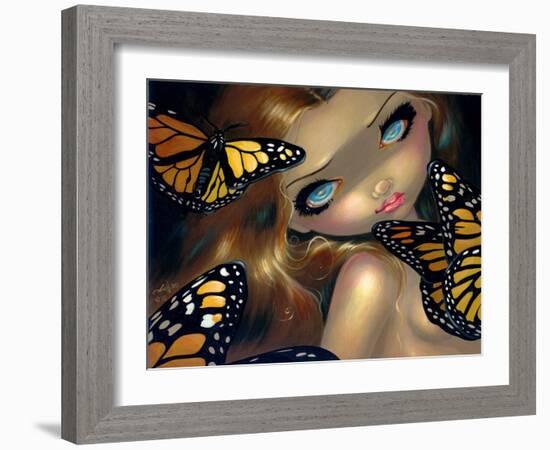 Nymph with Monarchs-Jasmine Becket-Griffith-Framed Art Print
