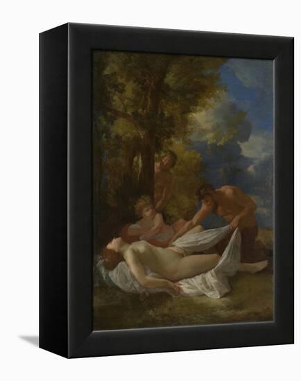 Nymph with Satyrs, Ca 1627-Nicolas Poussin-Framed Premier Image Canvas