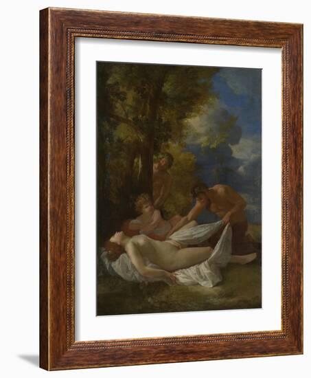 Nymph with Satyrs, Ca 1627-Nicolas Poussin-Framed Giclee Print