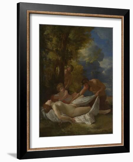 Nymph with Satyrs, Ca 1627-Nicolas Poussin-Framed Giclee Print