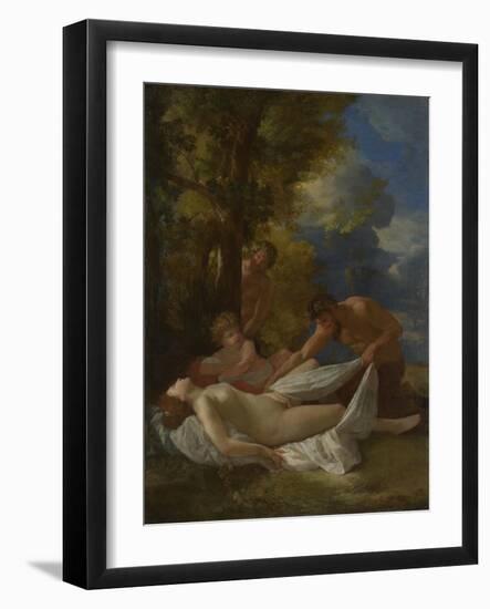 Nymph with Satyrs, Ca 1627-Nicolas Poussin-Framed Giclee Print