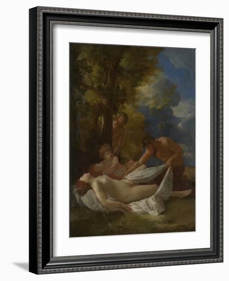 Nymph with Satyrs, Ca 1627-Nicolas Poussin-Framed Giclee Print