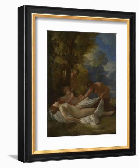 Nymph with Satyrs, Ca 1627-Nicolas Poussin-Framed Giclee Print