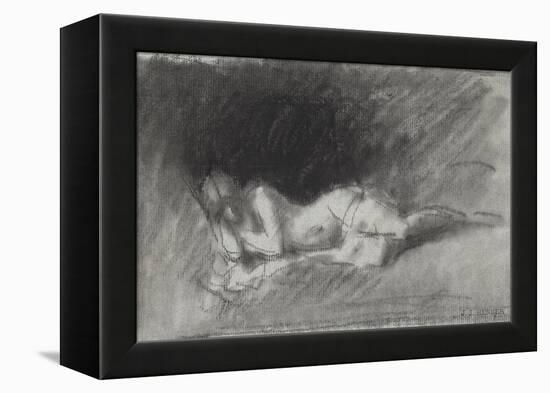 Nymphe endormie-Jean Jacques Henner-Framed Premier Image Canvas