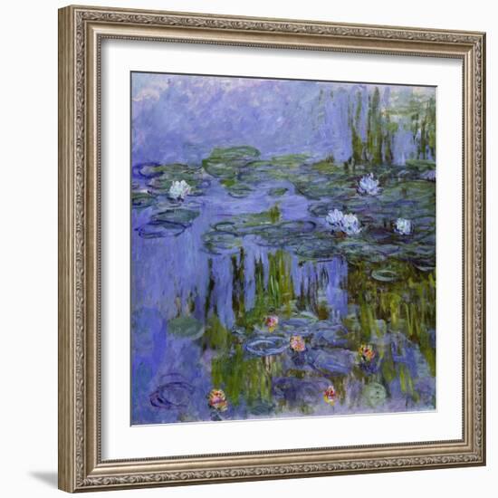 Nymphéas, 1913-Claude Monet-Framed Giclee Print