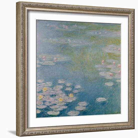 Nympheas at Giverny, 1908-Claude Monet-Framed Giclee Print