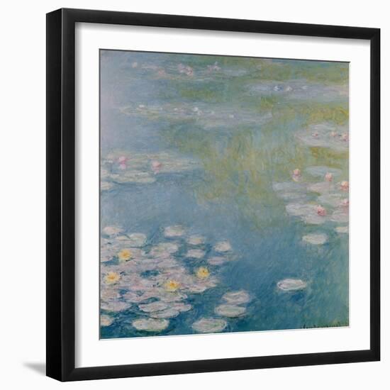 Nympheas at Giverny, 1908-Claude Monet-Framed Giclee Print