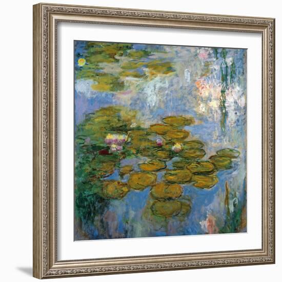 Nympheas  - Bassin Aux Nenuphars a Giverny - Peinture De Claude Monet (1840-1926), Huile Sur Toile-Claude Monet-Framed Giclee Print