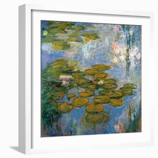 Nympheas  - Bassin Aux Nenuphars a Giverny - Peinture De Claude Monet (1840-1926), Huile Sur Toile-Claude Monet-Framed Giclee Print