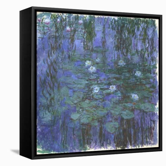 Nymphéas Bleus (Blue Water Lilies) by Claude Monet-Claude Monet-Framed Premier Image Canvas