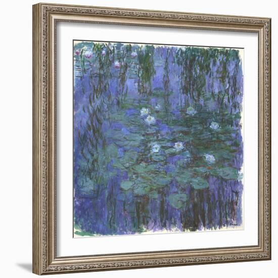 Nymphéas Bleus (Blue Water Lilies) by Claude Monet-Claude Monet-Framed Giclee Print